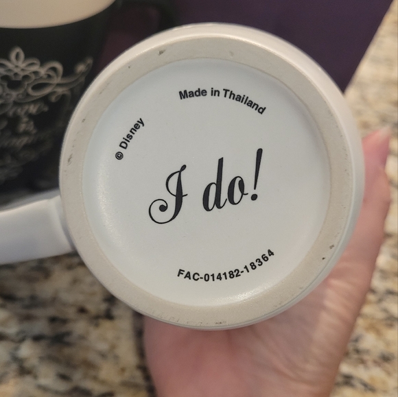 NWOB Mr. & Mrs. Love Is Magical Wedding Ceramic Coffee Mug Set - Picture 2 of 5